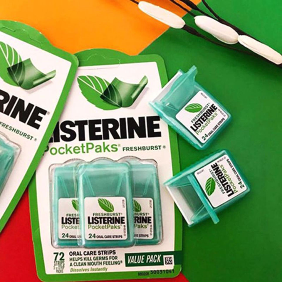 MIẾNG NGẬM THƠM MIỆNG LISTERINE POCKETPAKS FRESH BURST 72 MIẾNG.